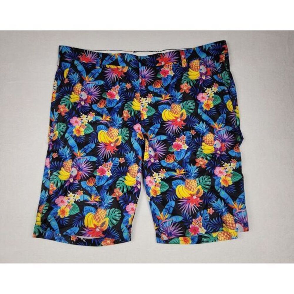 Hreski Performance Golf Shorts‎ Men's Sz 42x11 Crazy Tropical Loud